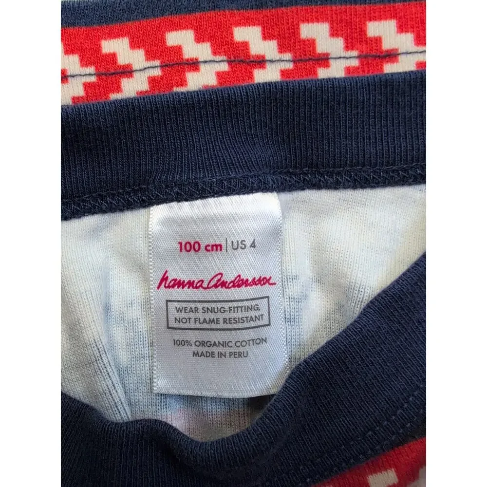4 Hanna Andersson Scandi Snowflake Fairisle Long John Pajamas
